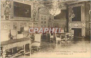 Postcard Old Palace of Fontainebleau Salon Louis XIII