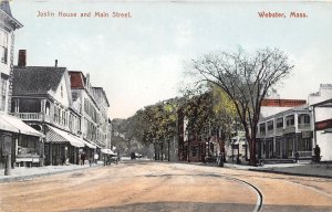 Main Street Scene Joslin House Webster Massachusetts 1910c postcard