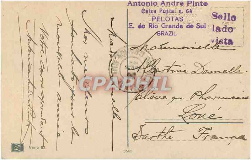 Postcard Old Ant�nio Andr� Pint Caixa Postal Pelotas Rio Grande de Sul Brazil