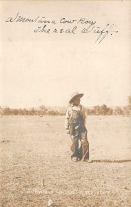 RPPC A MONTANA COWBOY GUN BELT THE REAL STUFF REAL PHOTO POSTCARD (c. 1920)