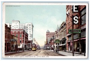 Little Rock Arkansas AR Postcard Main Street North Sixth Street c1920 Unposted