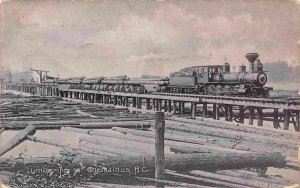 Logging Train Lumber Bridge Chemainus BC Canada postcard