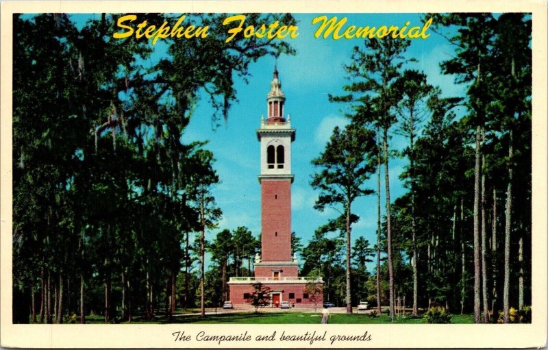 Stephen Foster Memorial Campanile Deagan Carillon White Springs FL Postcard VTG 