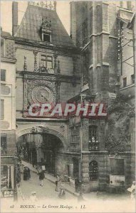 Old Postcard Rouen Grosse Horloge