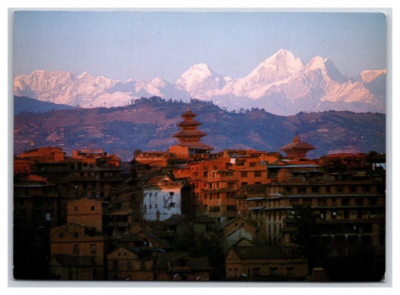 Birdseye View Bhaktapur City Nepal UNP Continental Postcard K18