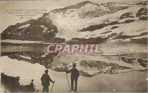 Old Postcard Gavarnie lake ice (2550 m) Mount lost (3352 m) and source ramond...