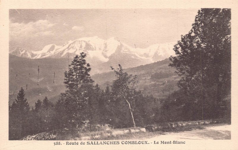 France Route de Sallanches Combloux Mont Blanc Mountain vintage postcard
