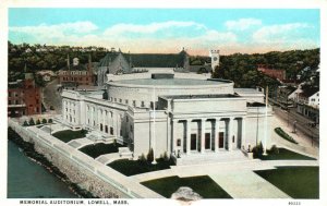 Vintage Postcard 1920's Memorial Auditorium Lowell MA Massachusetts