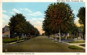 Paragould, Arkansas - A look down tree lined West Main Street - in 1939