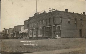 Riverside Iowa IA Street Scene West Block c1910 Washington County RPPC