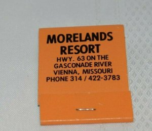 Morelands Resort Vienna Missouri Boats for Hire 20 Strike Orange Matchbook