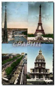 Old Postcard Paris And Its Wonders Seine Upstream Of Notre Dame Eiffel Tower