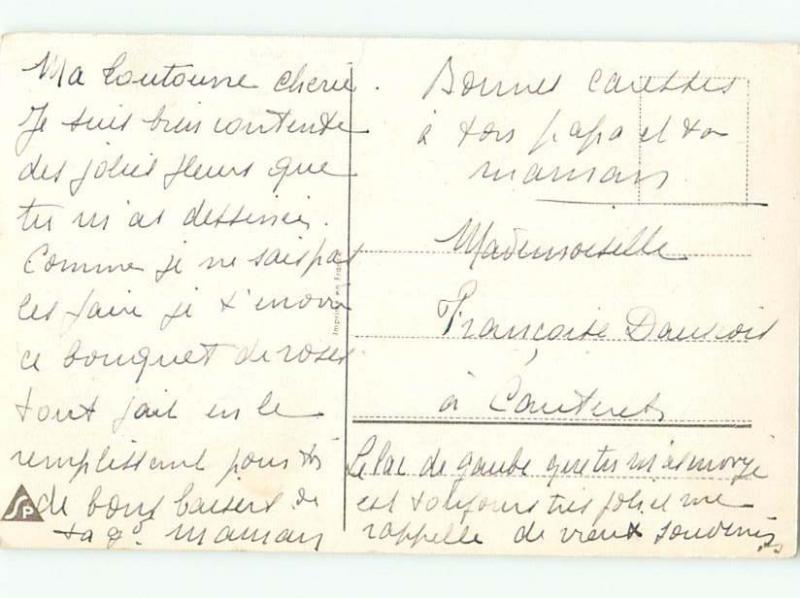 foreign Old Postcard BEAUTIFUL PINK ROSE FLOWERS AC2276