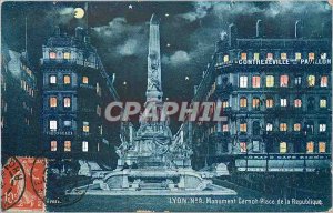 Old Postcard Lyon Place Carnot Monument of the Republic