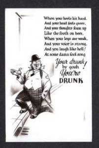 Drunk Man Poem Comic Postcard Real Photo RPPC