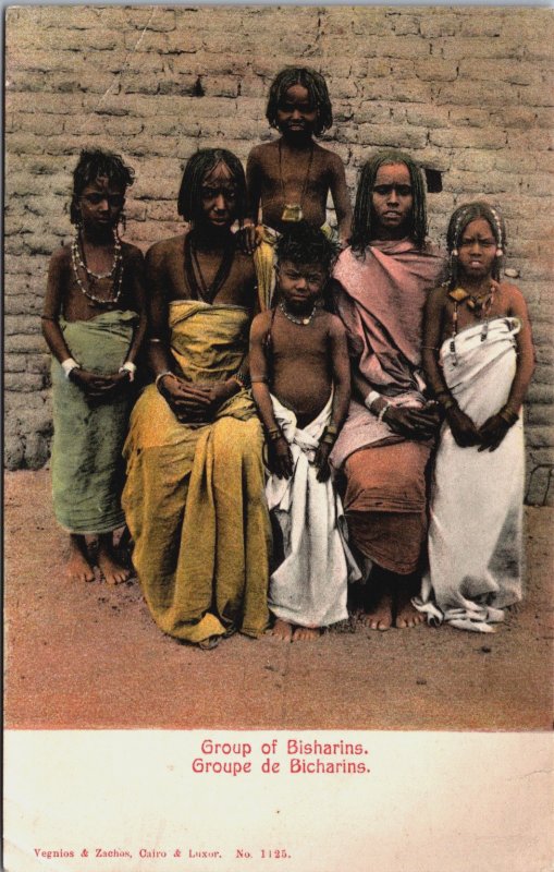 Egypt Group of Bisharins Vintage Postcard C129