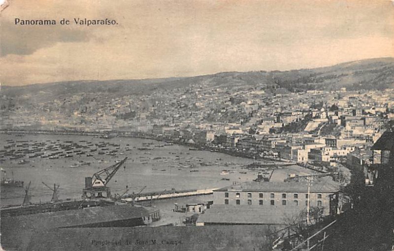 Panorama Valparaiso Republic of Chile Paper on back 