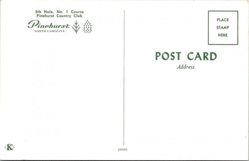 Pinehurst, NC North Carolina PINEHURST COUNTRY CLUB~GOLF COURSE~Golfers Postcard