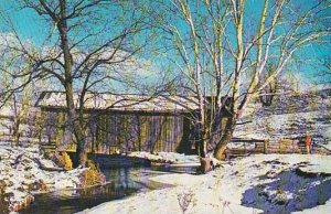 Covered Bridge In Winter This Noble County Vermont