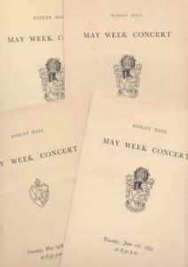 Ridley Hall Cambridge College 5x 1950s May Week Concert Programme s