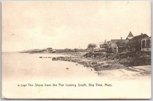 1908 Shore from the Pier Looking South Bay View Massachusetts Posted Postcard