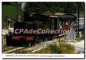 Postcard Modern Way of Iron Provence Train steam locomotive in Saint Benoit k...