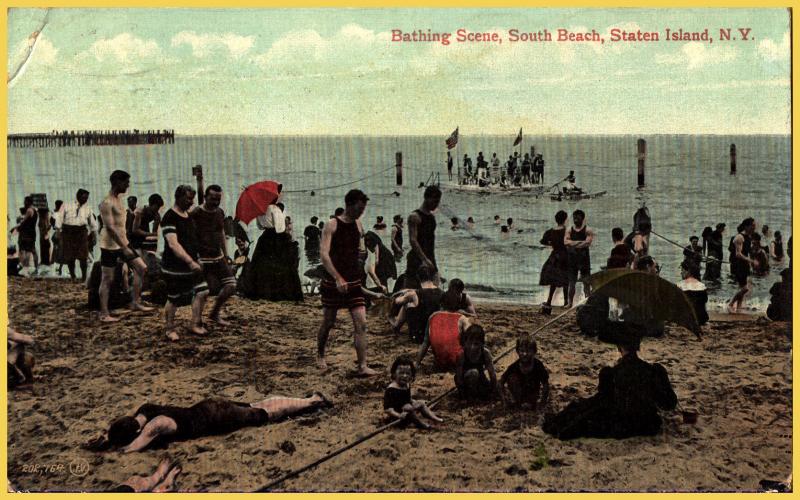 Staten Island, N, Y., Bathing Scene, South Beach - 1910