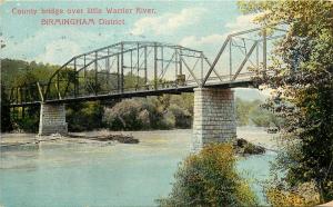 c1909 Postcard; County Bridge on Little Warrier River Birmingham District AL