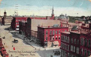 Genesee Avenue Aerial View Saginaw Michigan 1913 postcard