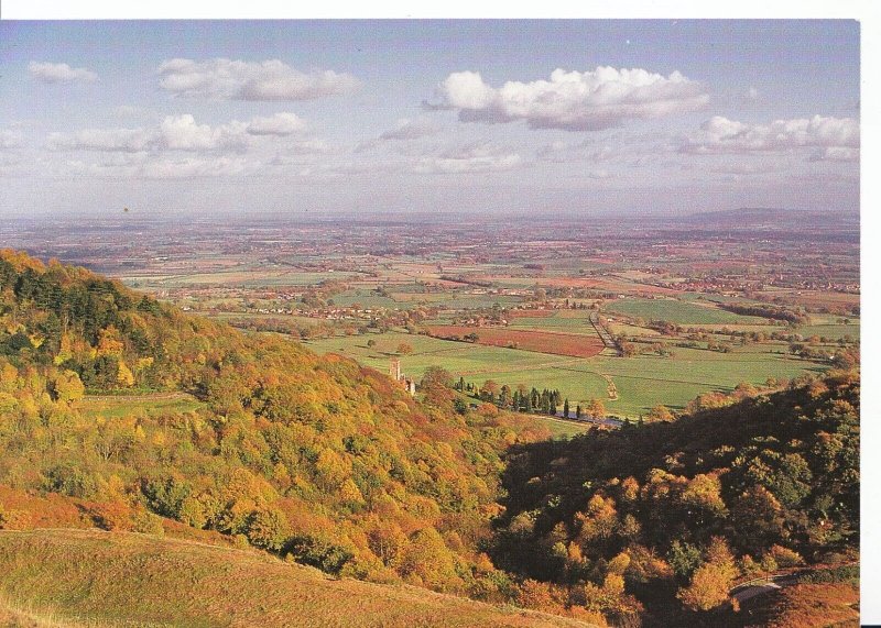 Herefordshire Postcard - View from The Herefordshire Beacon Malvern Hills A8281