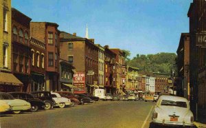 Main Street Cars Galena Illinois 1950s postcard