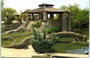 View of the Gardens showing the Pagoda or Tea House, Sunken Gardens - Texas