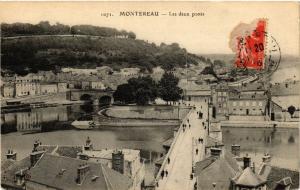 CPA MONTEREAU - Les deux ponts (436856)