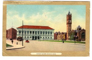 Copley Square Boston, Massachusetts, Used 1910 Flag Cancel, Gold Border