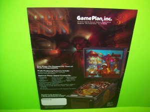 Game Plan ATTILA THE HUN Original 1985 Flipper Game Pinball Machine Promo Flyer