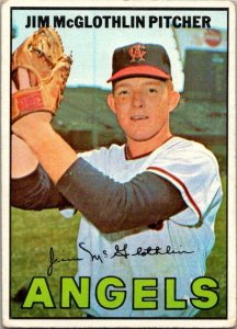 1968 Topps Baseball Card Jim McGlothlin California Angels sk3516
