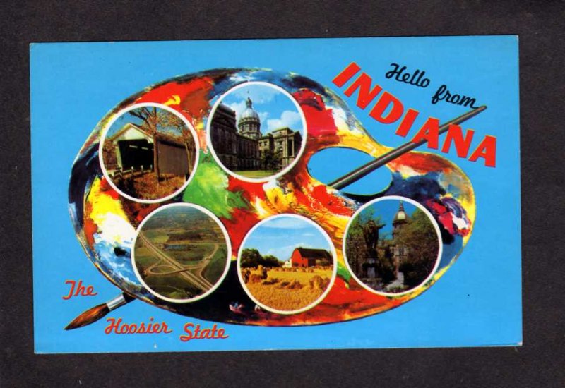 IN Hello From Indiana Art Painting Palette Hoosier State Indianapolis