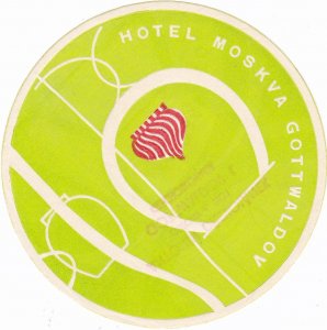 Czechoslovakia Gottwaldov Hotel Moskva Vintage Luggage Labe sk3634