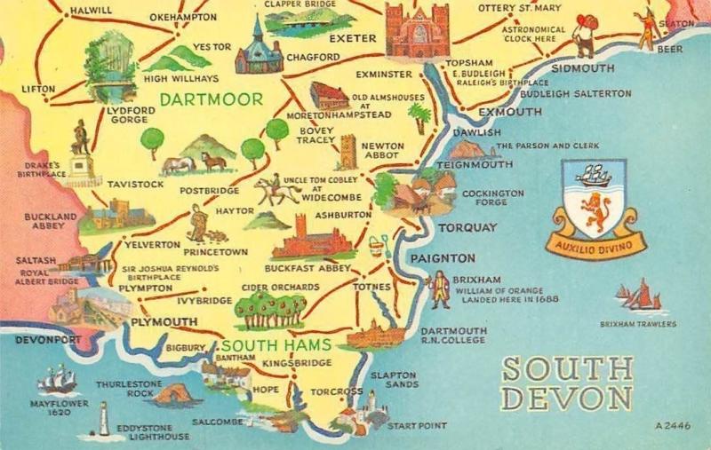 Map Of South Devon South Devon Map, South Hams, Dartmoort, Bovey Tracey, Newton Abbot 