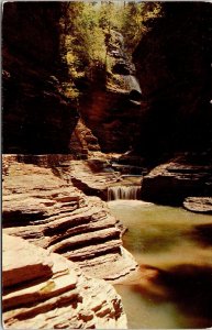 Glen Pools Watkins State Park Finger Lakes Country New York Postcard VTG UNP  