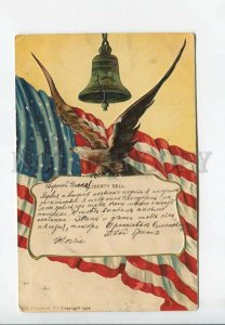 3177083 USA Flag AMERICA EAGLE Liberty Bell Vintage EMBOSSED PC