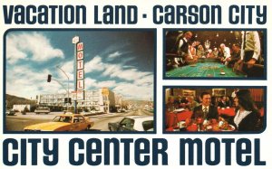 Vintage Postcard Vacation Land Downtown Center Sundeck Motel Carson City Nevada