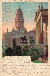BERLIN GERMANY~Heinrich Kley-New Church and Playhouse 1899 POSTCARD