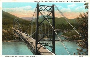 Vintage Postcard 1920's Bridge Bear Mountain Hudson River New York NY Structure