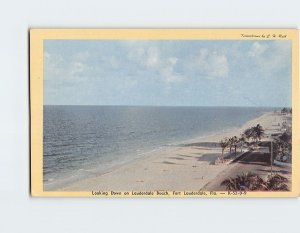 Postcard Looking Down on Lauderdale Beach, Fort Lauderdale, Florida