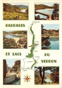 BR13261 Barrages de Castillon et de la chaudanne Map cartes geographiques france