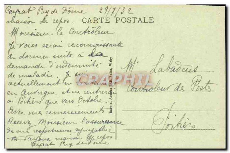 Old Postcard Clermont Ferrand Square Blaise Pascal and Puy de Dome