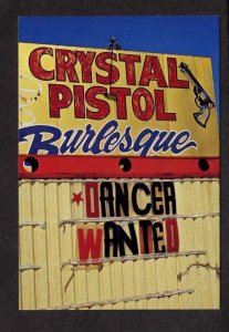 TX Crystal Pistol Burlesque Dancer Wanted Sign Amarillo Texas Postcard