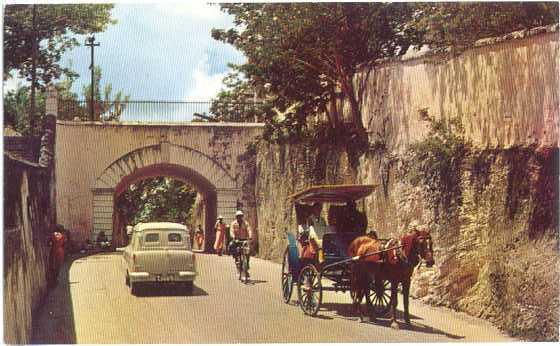 Gregory Arch Entrance to Old Nassau, Nassau Bahamas  Pre-zip Code Chrome