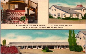 Linen Postcard La Contenta Courts & Lodge in Clovis, New Mexico